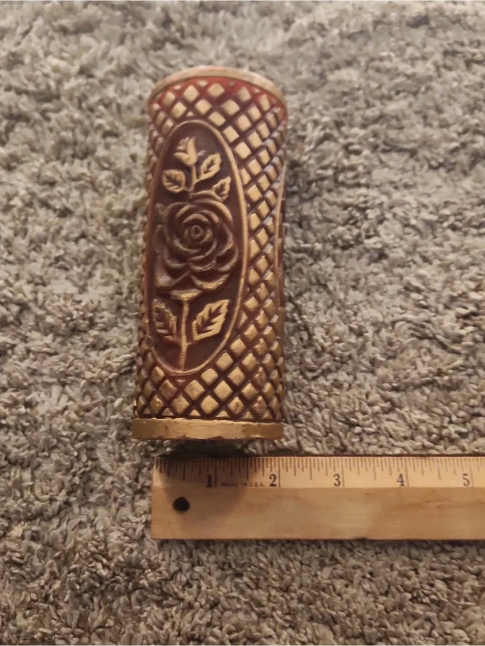 Decorative Rose-Embossed Home Accent - Brown